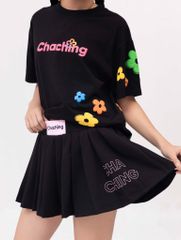 Chân Váy Xếp Ly Dáng Xoè Ngắn - Đen