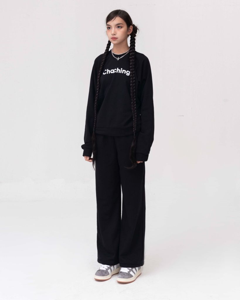 Set Đồ Nỉ Dài Tay và Quần Dài - Đen