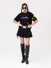 Chân Váy Xếp Ly Dáng Xoè Ngắn - Đen