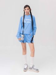 Set Đồ Nỉ Dài Tay và Quần Short - Xanh