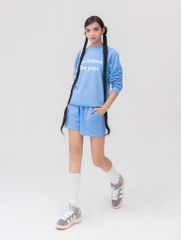 Set Đồ Nỉ Dài Tay và Quần Short - Xanh