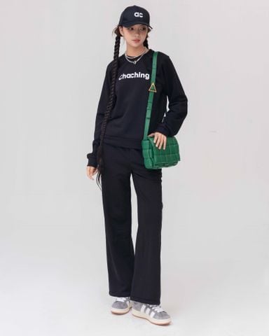 Set Đồ Nỉ Dài Tay và Quần Dài - Đen