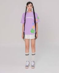 Áo Thun Hoạ Tiết Hoa - Tím