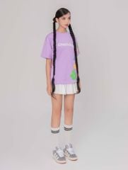 Áo Thun Hoạ Tiết Hoa - Tím