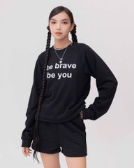 Set Đồ Nỉ Dài Tay và Quần Short - Đen