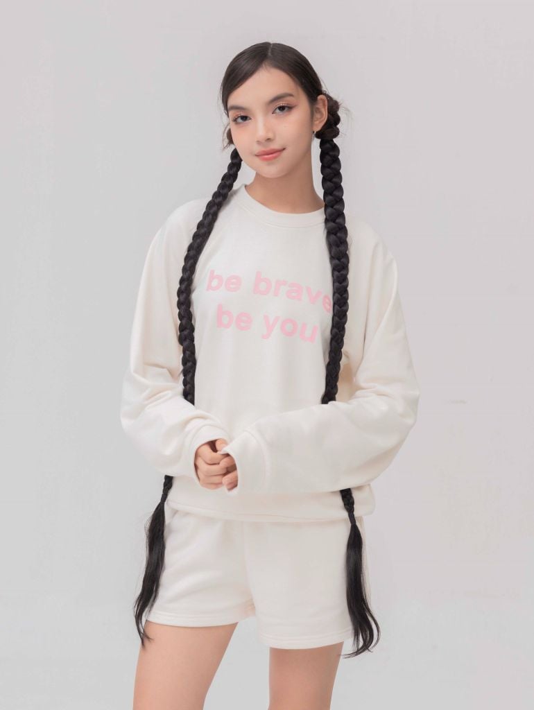  Set Đồ Nỉ Dài Tay và Quần Short - Be 