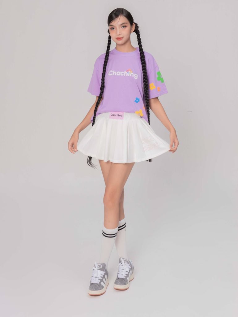 Chân Váy Xếp Ly Dáng Xoè Ngắn - Trắng