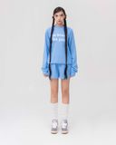 Set Đồ Nỉ Dài Tay và Quần Short - Xanh 