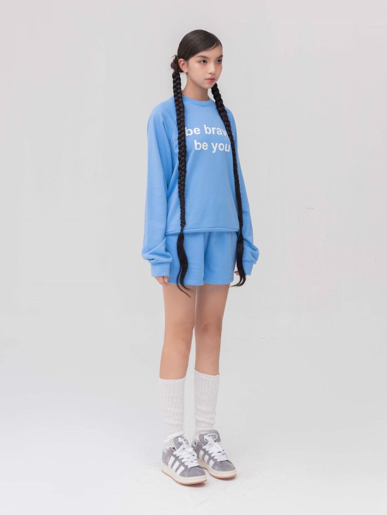 Set Đồ Nỉ Dài Tay và Quần Short - Xanh