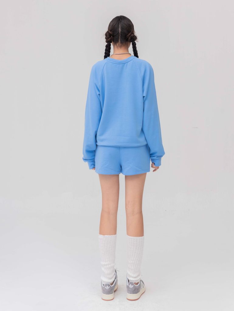 Set Đồ Nỉ Dài Tay và Quần Short - Xanh