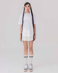 Áo Thun Hoạ Tiết Chữ Dập Nổi - Trắng