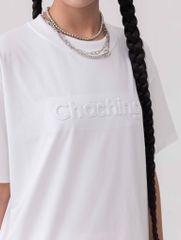 Áo Thun Hoạ Tiết Chữ Dập Nổi - Trắng