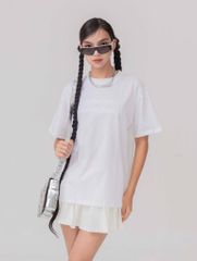 Áo Thun Hoạ Tiết Chữ Dập Nổi - Trắng