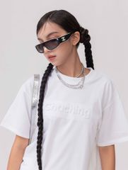 Áo Thun Hoạ Tiết Chữ Dập Nổi - Trắng