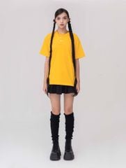 Áo Thun Hoạ Tiết Chữ Dập Nổi - Vàng