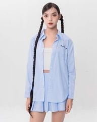 Set Sơmi Và Chân Váy Xếp Ly - Xanh dương