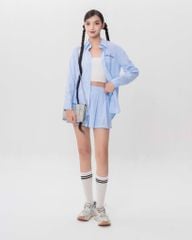 Set Sơmi Và Chân Váy Xếp Ly - Xanh dương