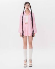 Set Sơmi Và Chân Váy Xếp Ly - Hồng