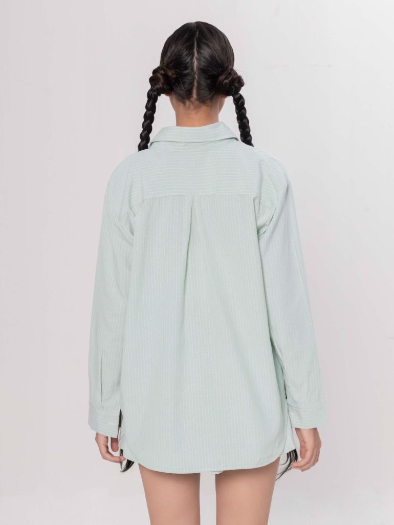 Set Sơmi Và Chân Váy Xếp Ly - Xanh Lá