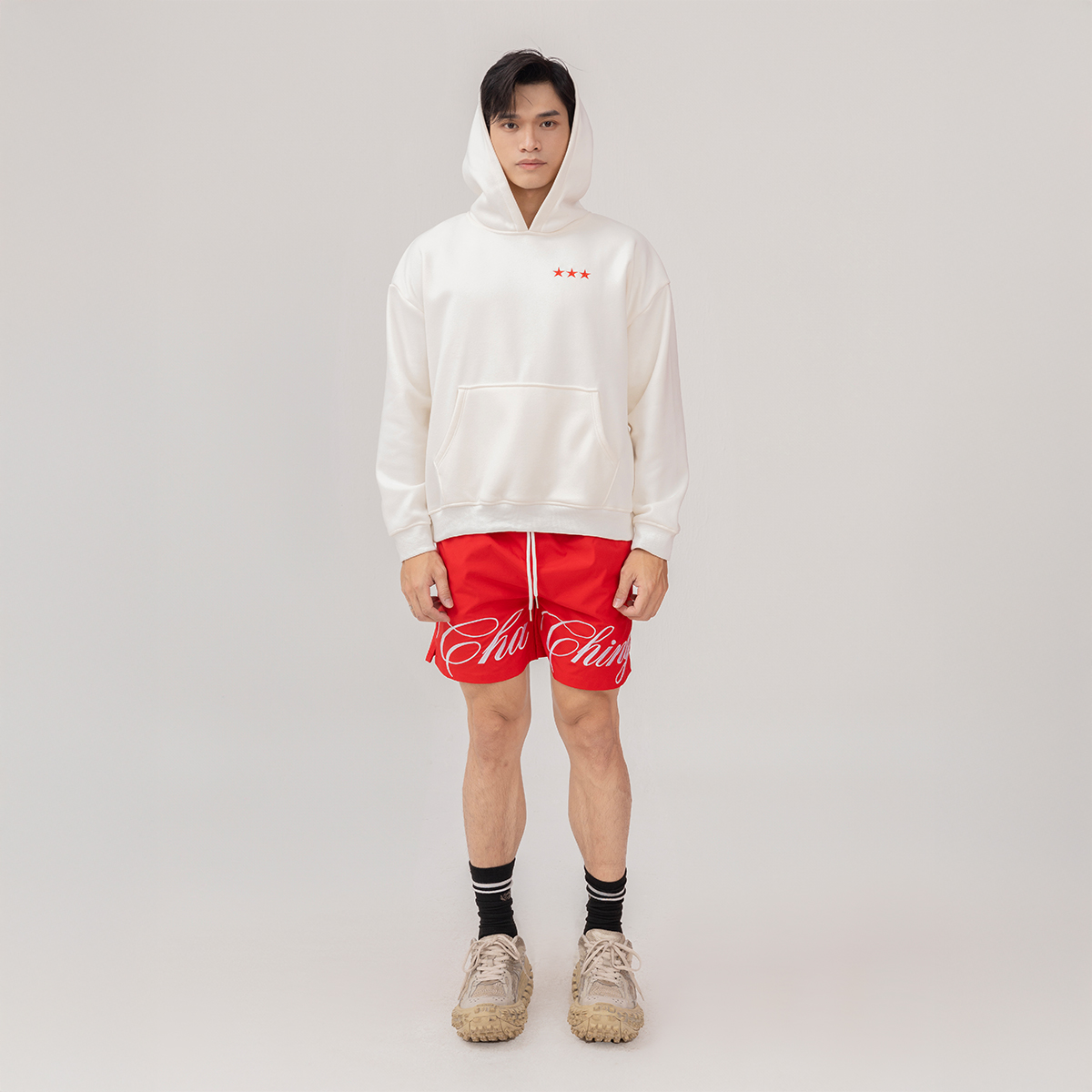  Áo Hoodie Unisex Form Oversize - Trắng 