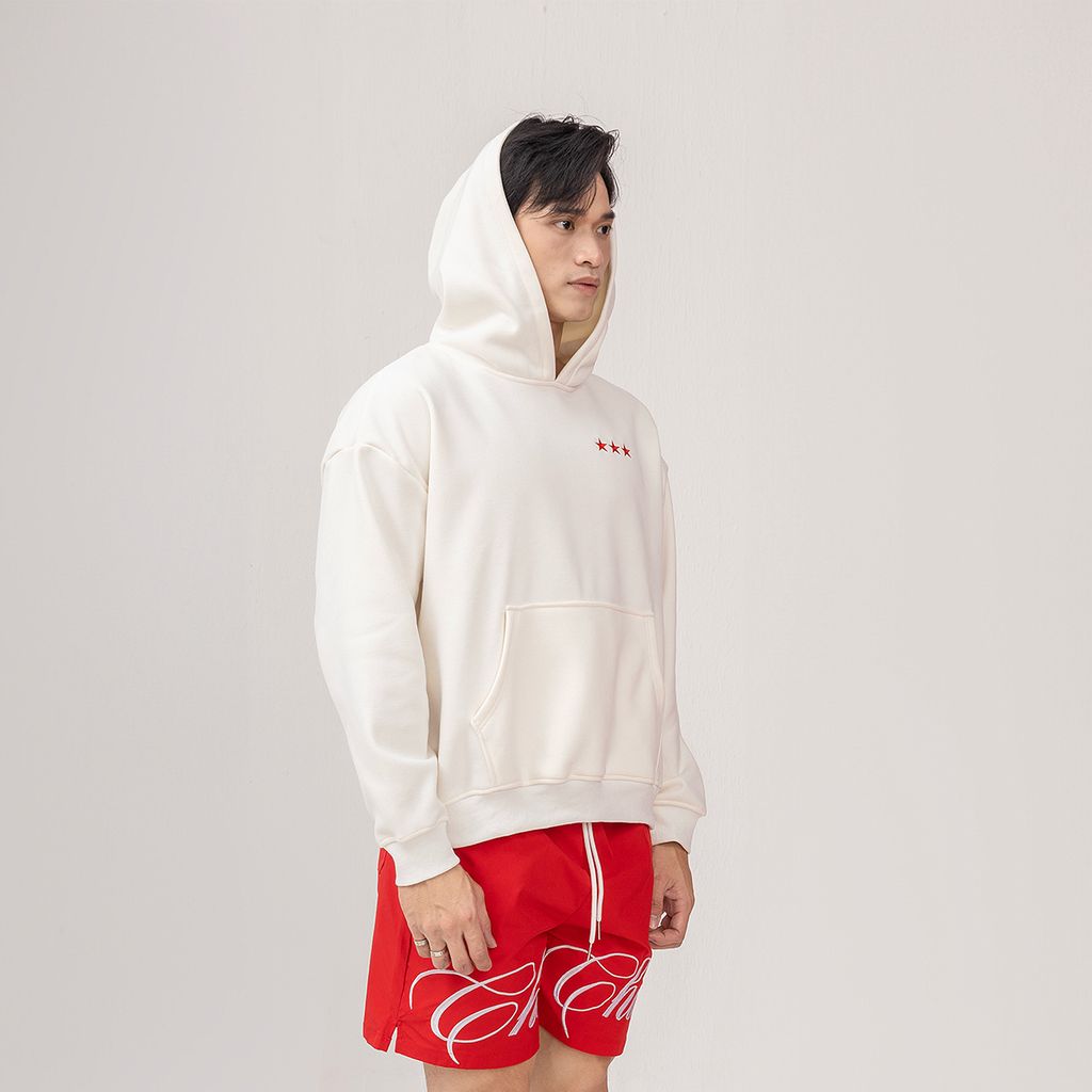 Áo Hoodie Unisex Form Oversize - Trắng