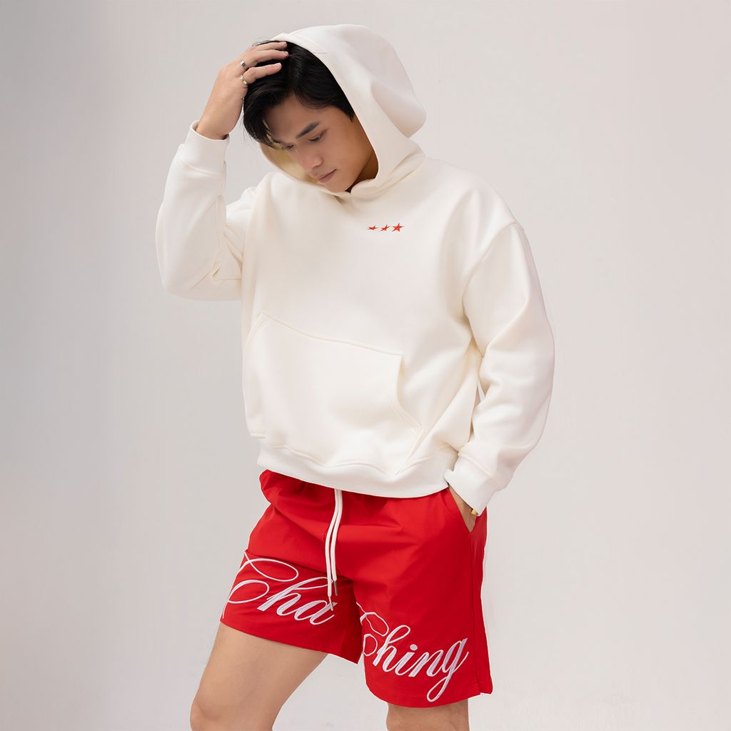 Áo Hoodie Unisex Form Oversize - Trắng