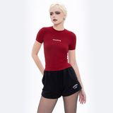  CHACHING BASIC BABY TEE – BURGUNDY RED 