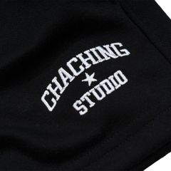 QUẦN SHORT NỈ THÊU LOGO - ĐEN