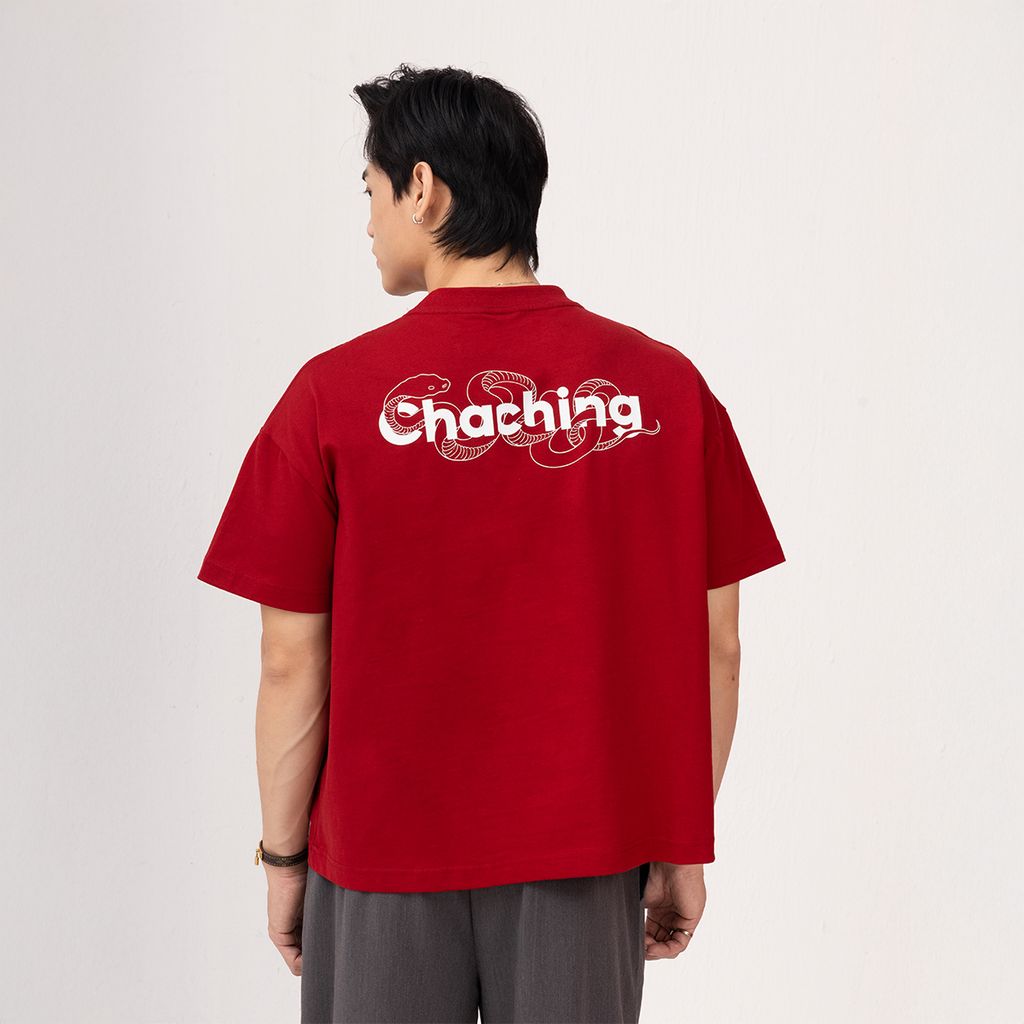 Áo Rắn Boxy In Logo Unisex - Đỏ