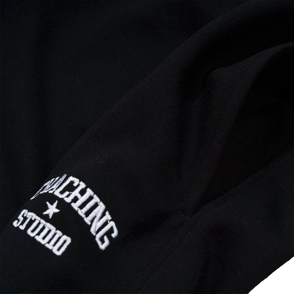 QUẦN SHORT NỈ THÊU LOGO - ĐEN