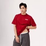  Áo Rắn Boxy In Logo Unisex - Đỏ 