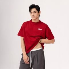 Áo Rắn Boxy In Logo Unisex - Đỏ