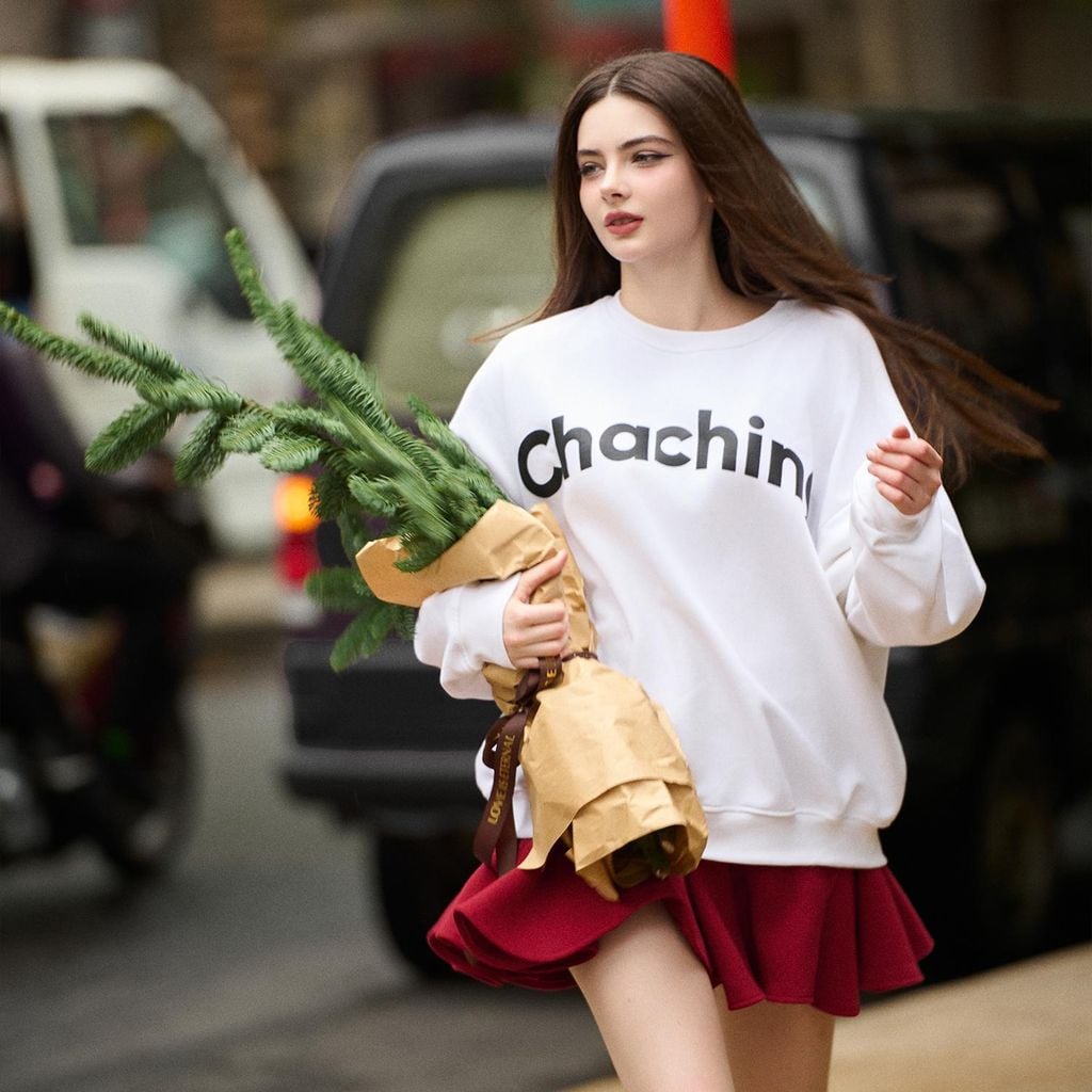 Chân Váy Dáng Xòe Nỉ Bông - Đỏ rượu