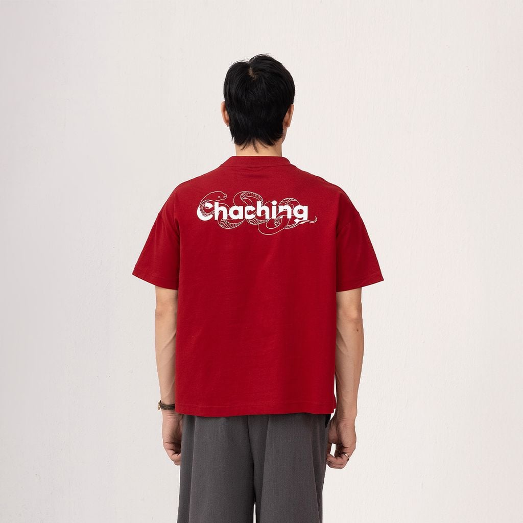Áo Rắn Boxy In Logo Unisex - Đỏ