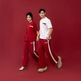  Áo Thun Couple Họa Tiết Lover Bông Xù - Đỏ đô 