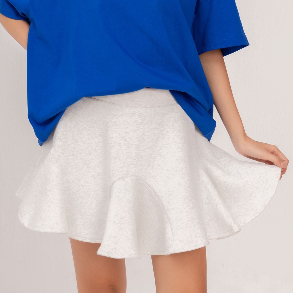 Chân Váy Dáng Xòe Nỉ Bông - Xám