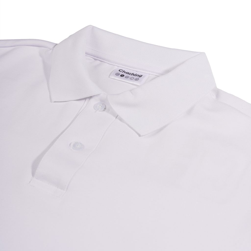 Áo Polo Form Boxy Logo Thêu Unisex - Trắng