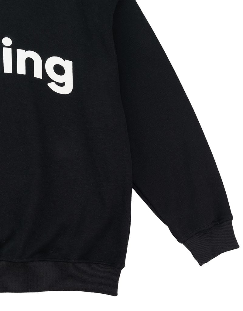 Áo Sweater Unisex Form Oversize - Đen