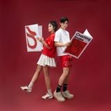  Áo Thun Couple Họa Tiết Valentine - Đỏ đô 