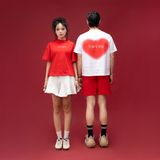  Áo Thun Couple Họa Tiết Valentine - Đỏ đô 