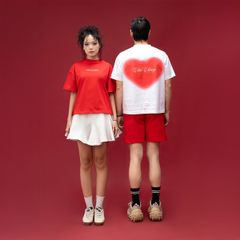 Áo Thun Couple Họa Tiết Valentine - Đỏ đô