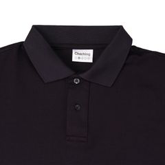 Áo Polo Form Boxy Logo Thêu Unisex - Đen