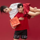  Áo Rắn Boxy In Logo Unisex - Trắng 