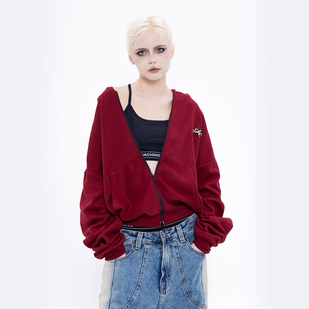  CHACHING HOODIE ZIP - ĐỎ 