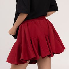Chân Váy Dáng Xòe Nỉ Bông - Đỏ rượu