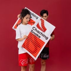 Áo Rắn Boxy In Logo Unisex - Đỏ