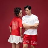  Áo Thun Couple Họa Tiết Valentine - Đỏ đô 