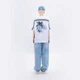  CHACHING PALM TREE T-SHIRT – WHITE & NAVY 