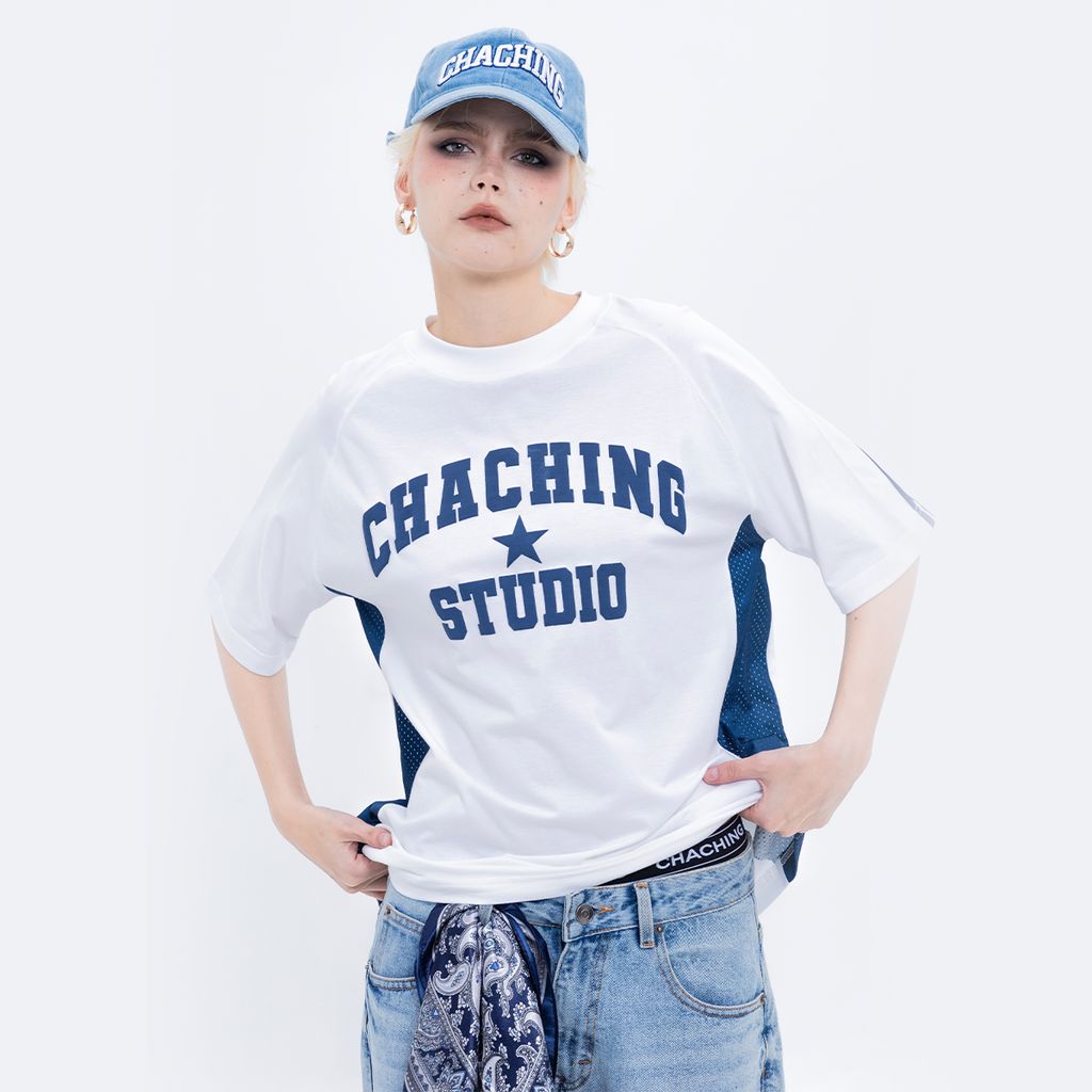 CHACHING PALM TREE T-SHIRT – WHITE & NAVY