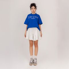 Áo Thun Unisex Form Boxy In Nhũ - Xanh Dương
